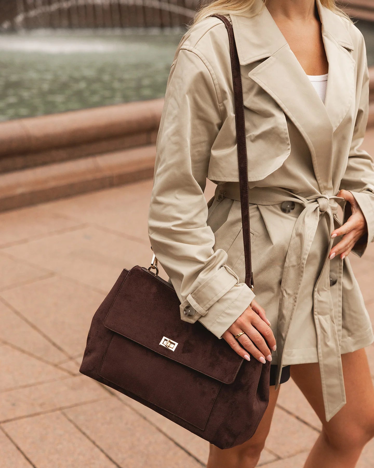 Arden Suedette Chocolate bag