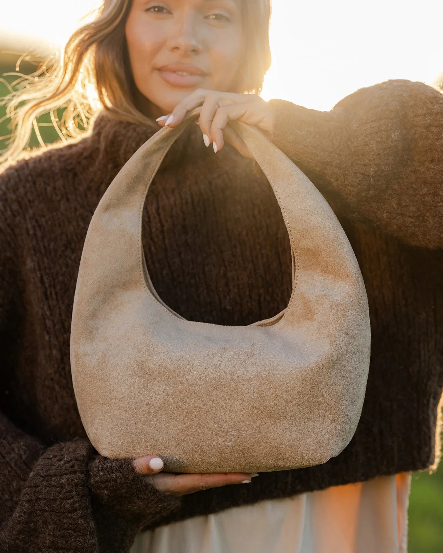 Monaco Suedette Shoulder Bag