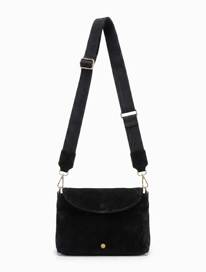Darcey Black Suedette Crossbody Bag