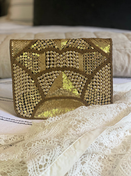 Silo Brushed Gold Clutch