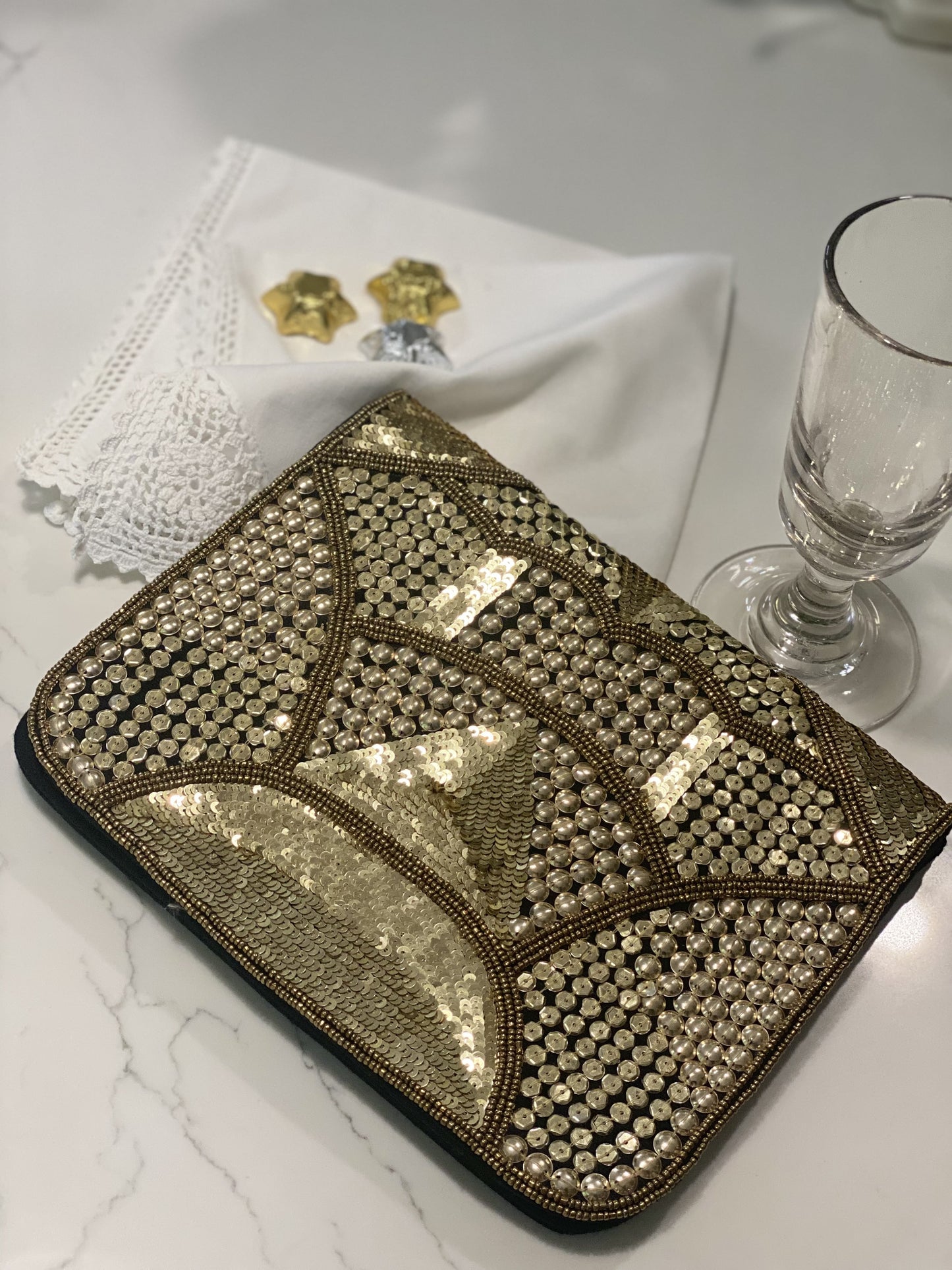 Silo Brushed Gold Clutch