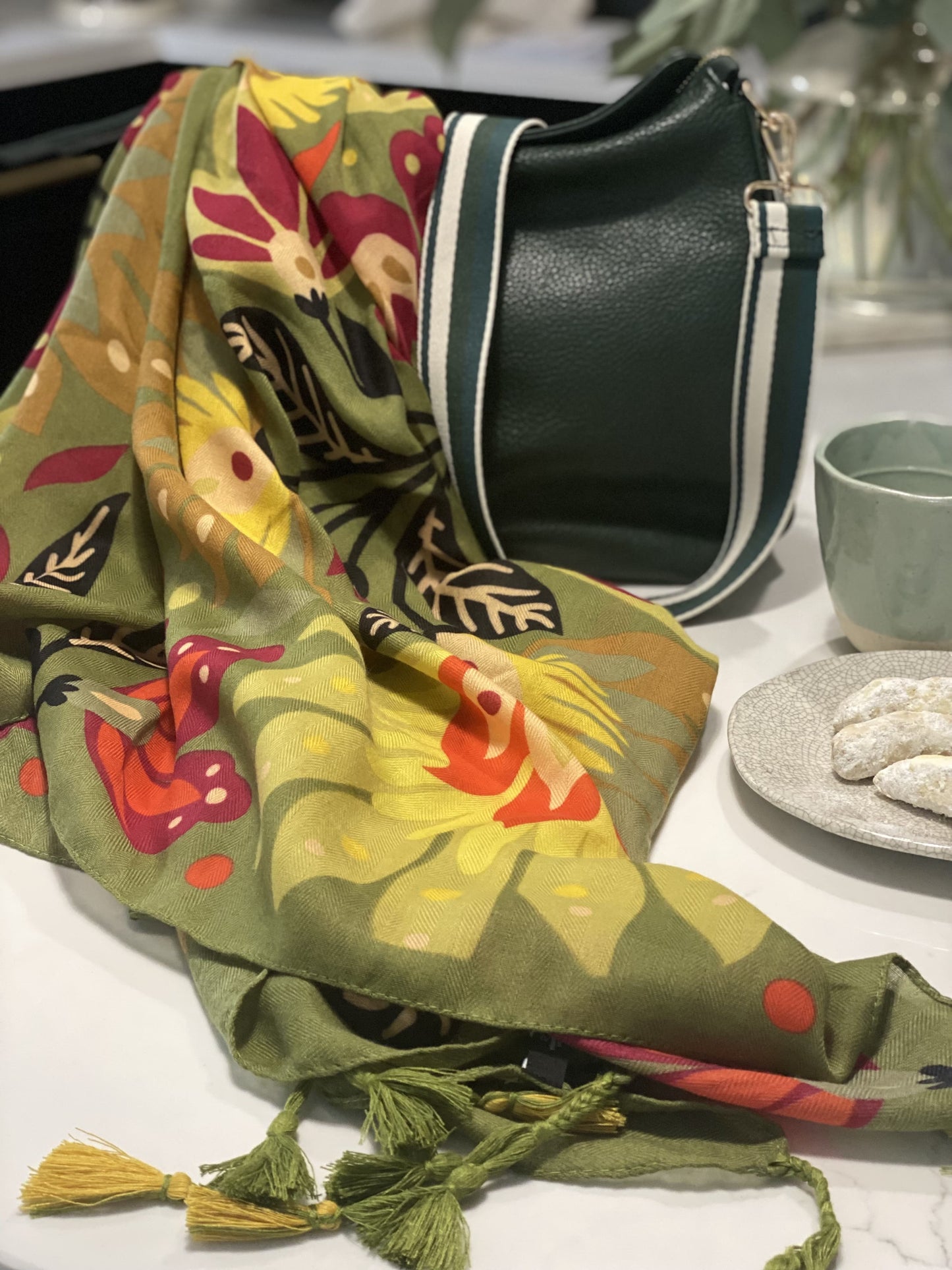 Melissa Green Floral Scarf