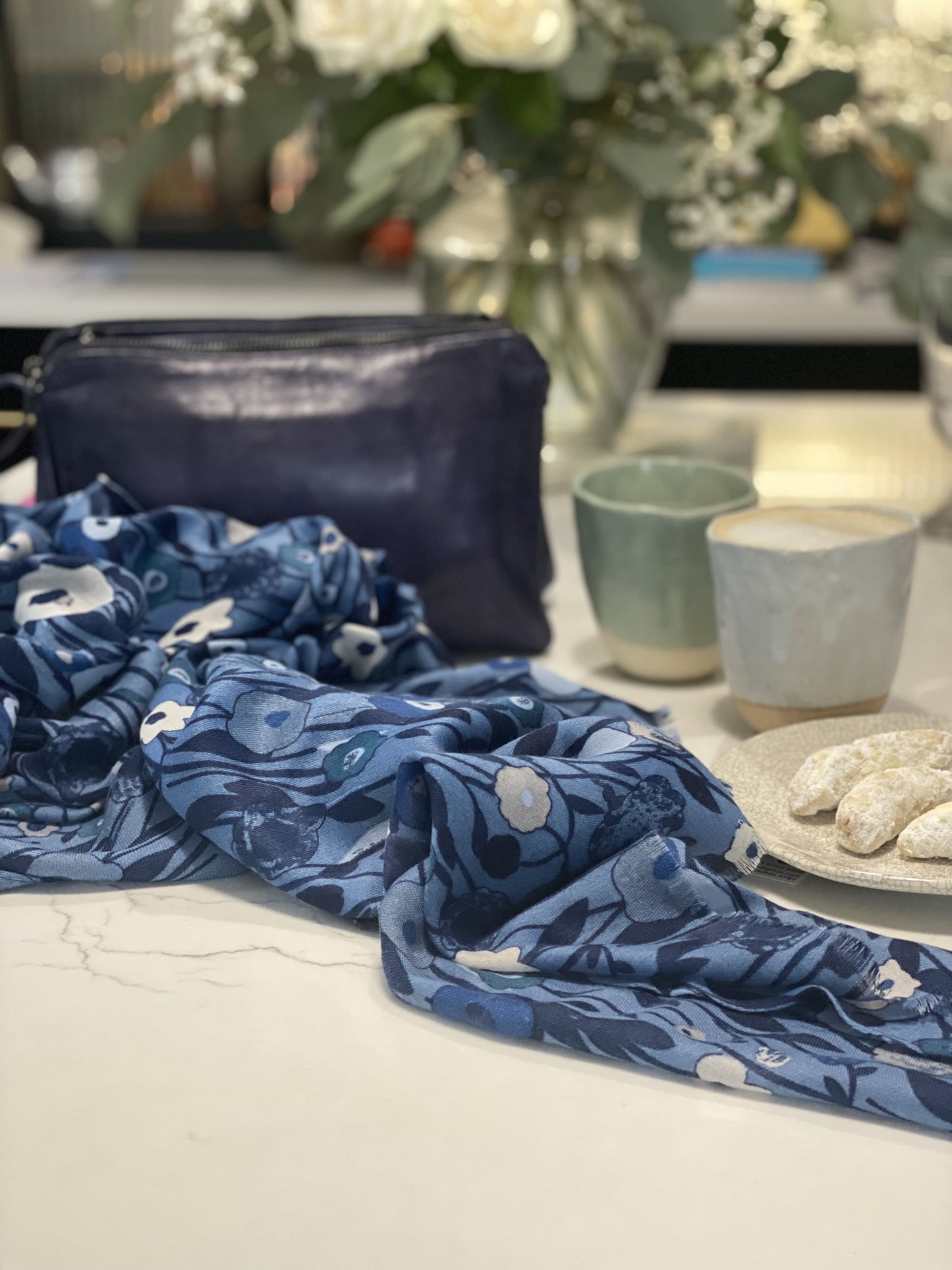 Julie abstract Flower Scarf - 2 colours