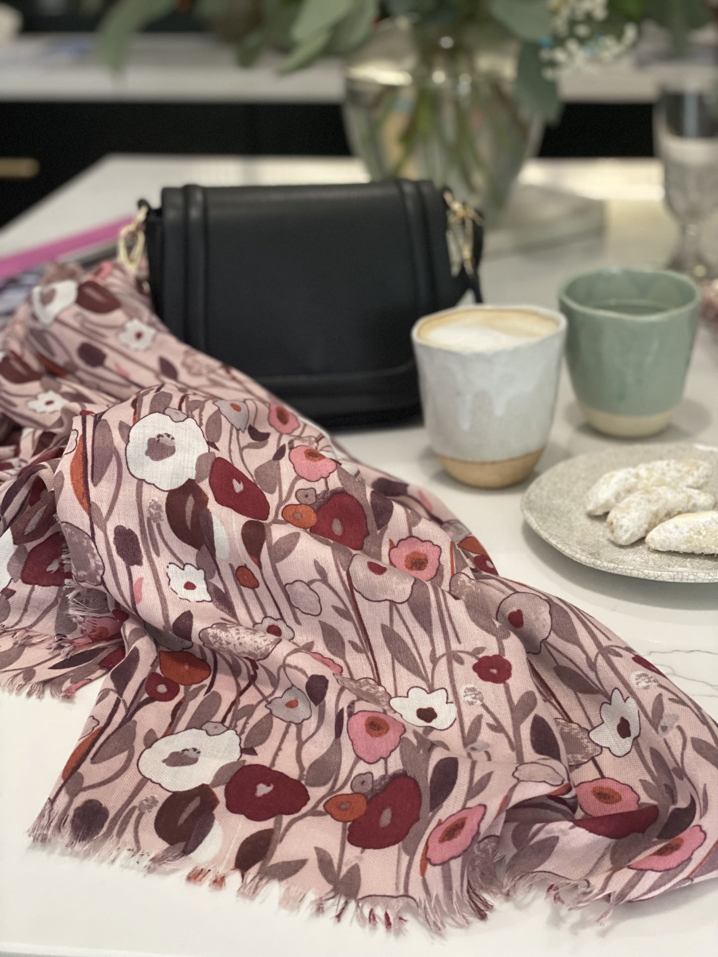 Julie abstract Flower Scarf - 2 colours