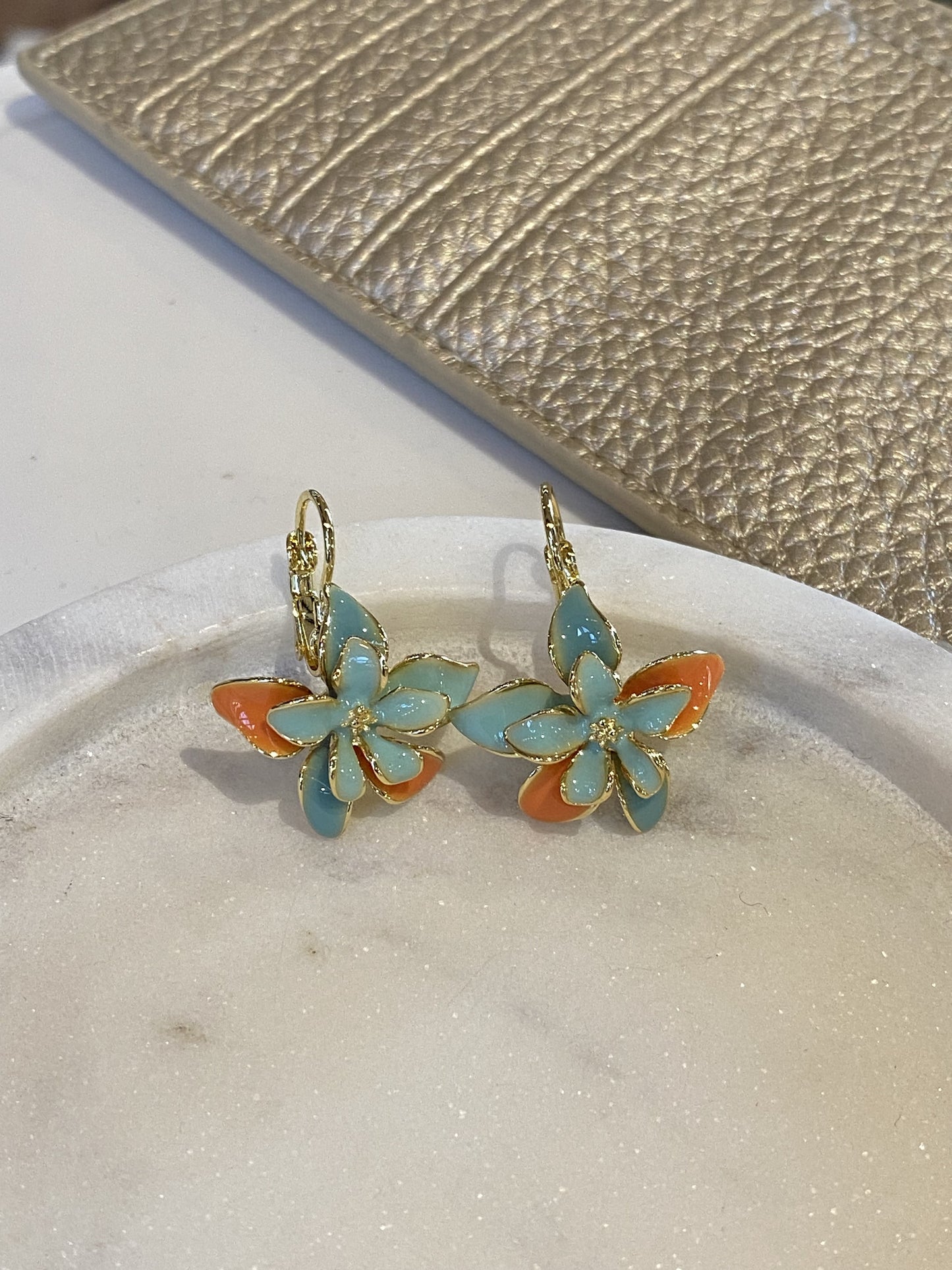 Enamel Flower Earrings