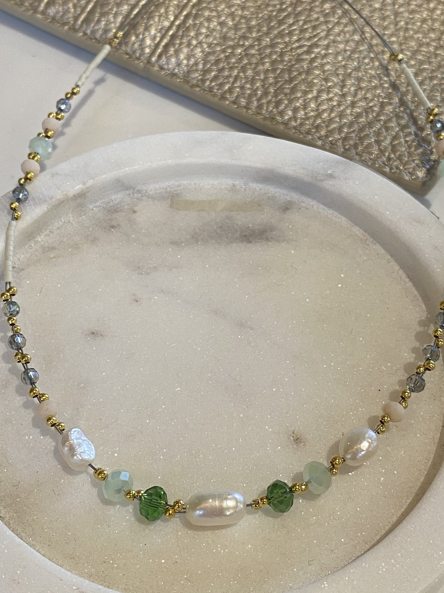 Pearl/Green Necklace