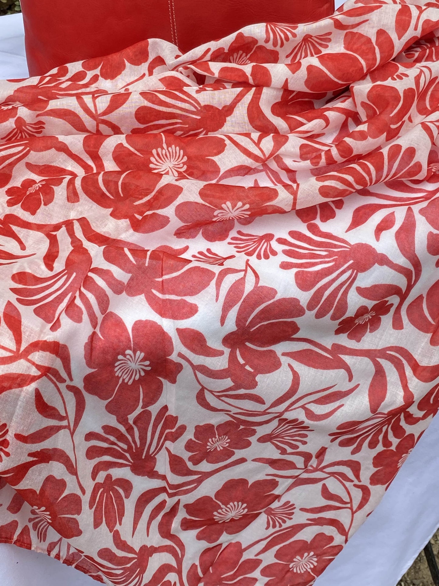 Karen Red Floral Scarf