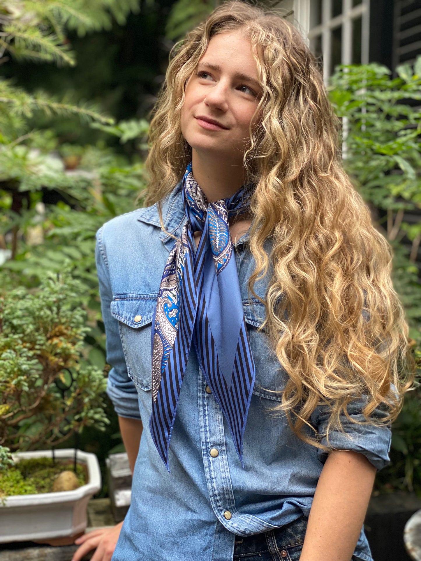Navy Triangle Scarf