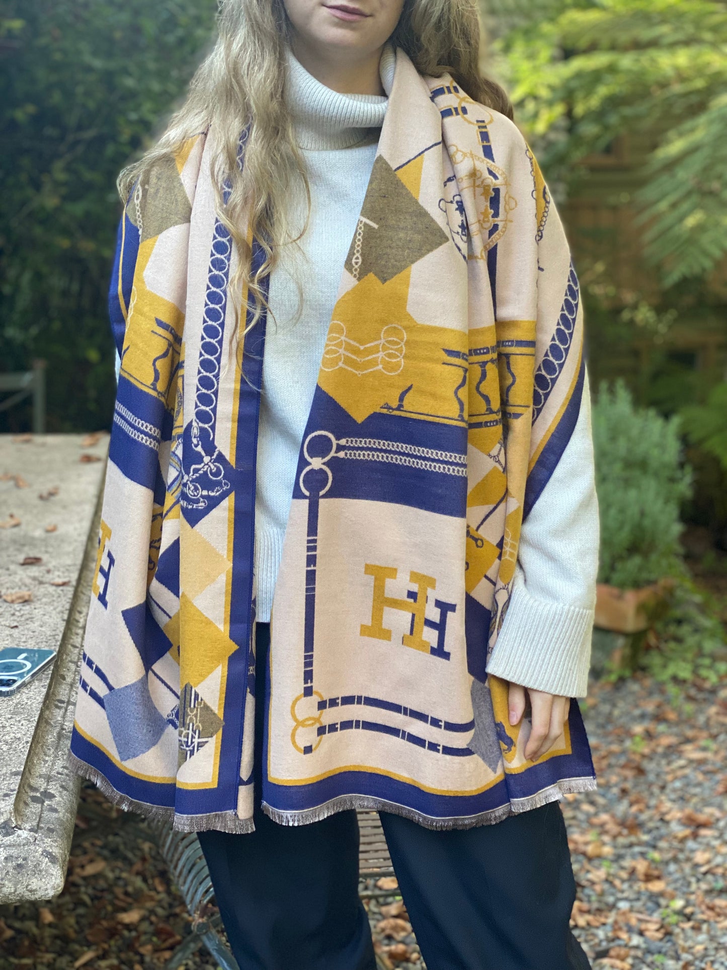 Navy/Yellow Scarf Warp