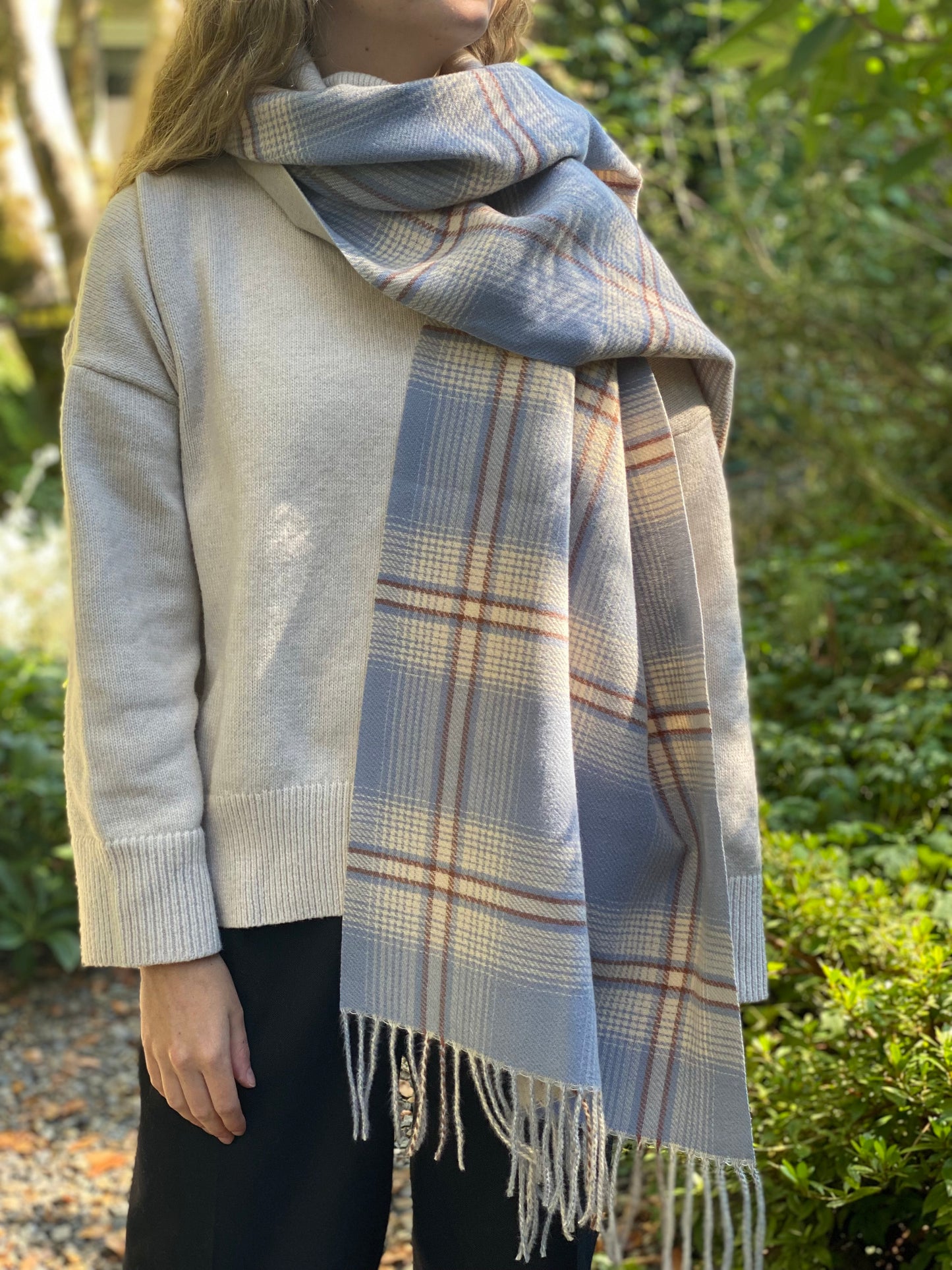 Blue Check Scarf