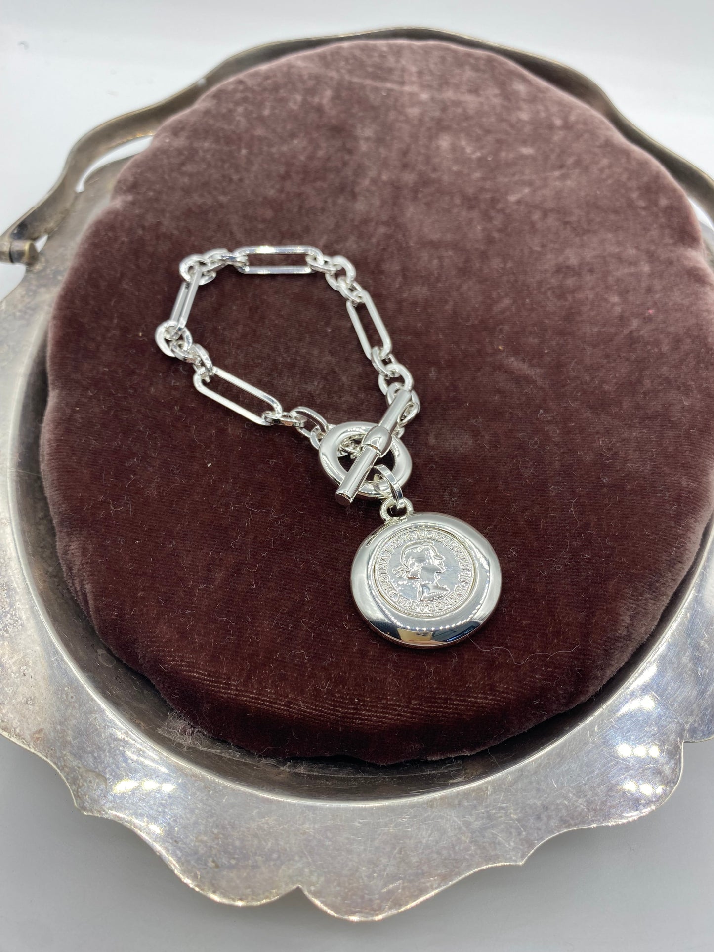 Silver Coin Bracelet