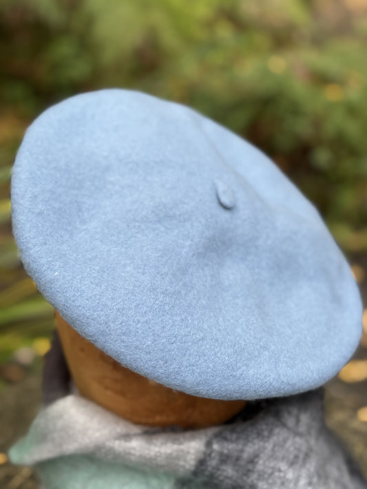Beret - 100% Wool Baby Blue