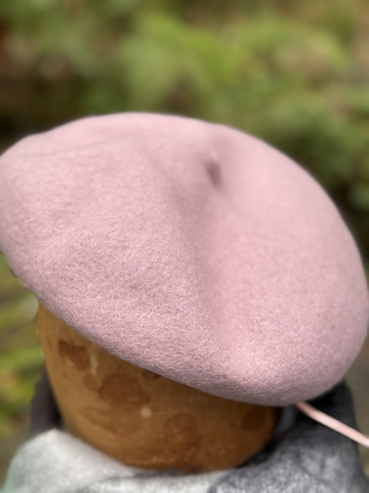 Beret - 100% Wool Pink