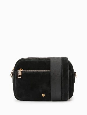 London Black Suedette Crossbody Bag