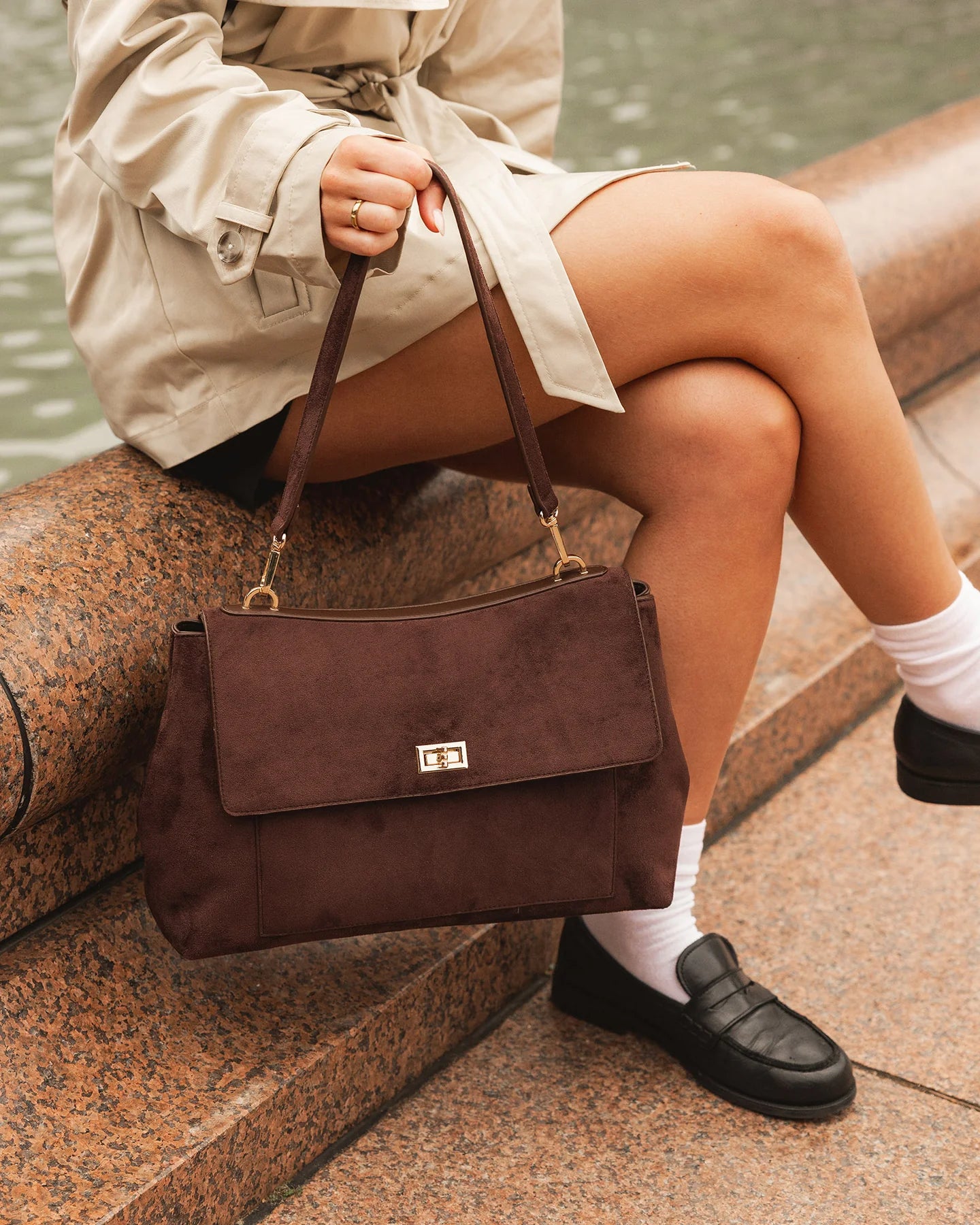 Arden Suedette Chocolate bag