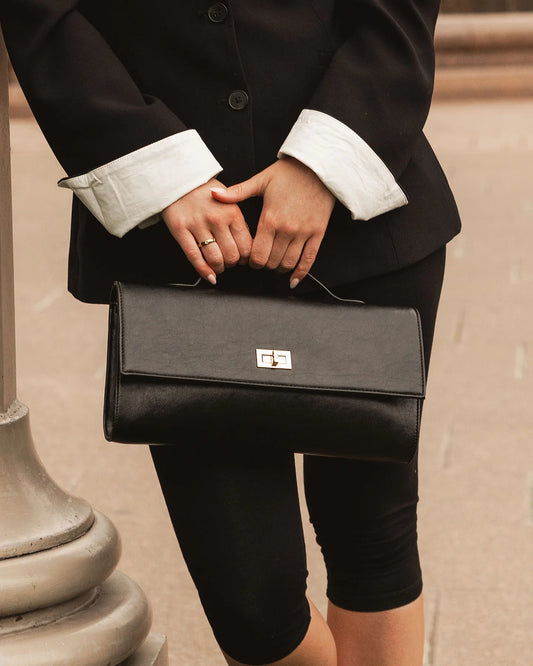 Delaney Black Clutch