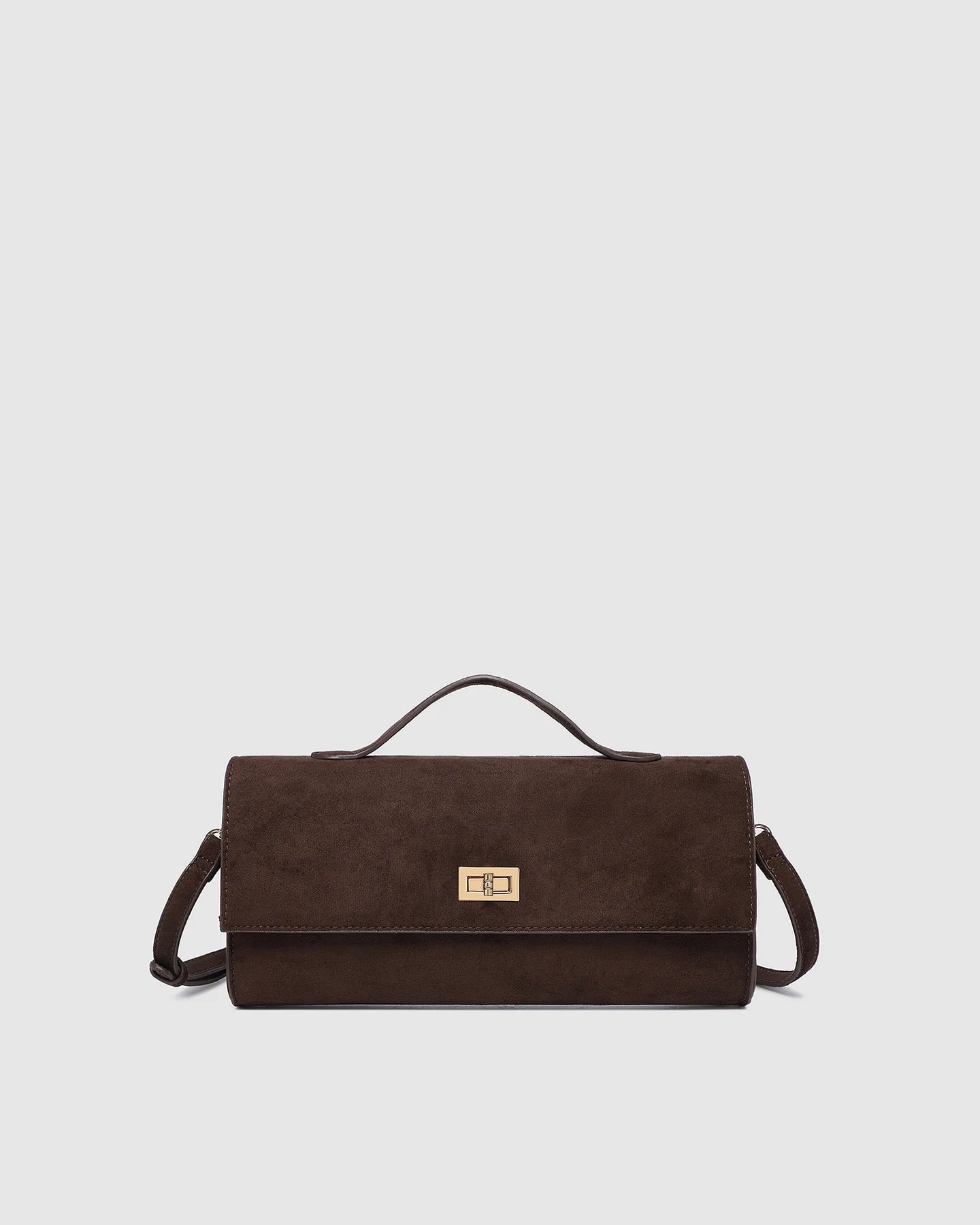 Delaney Suedette Chocolate Clutch