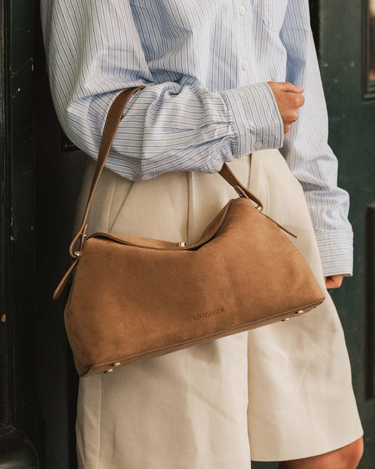 Nicole Honey Suedette Handbag