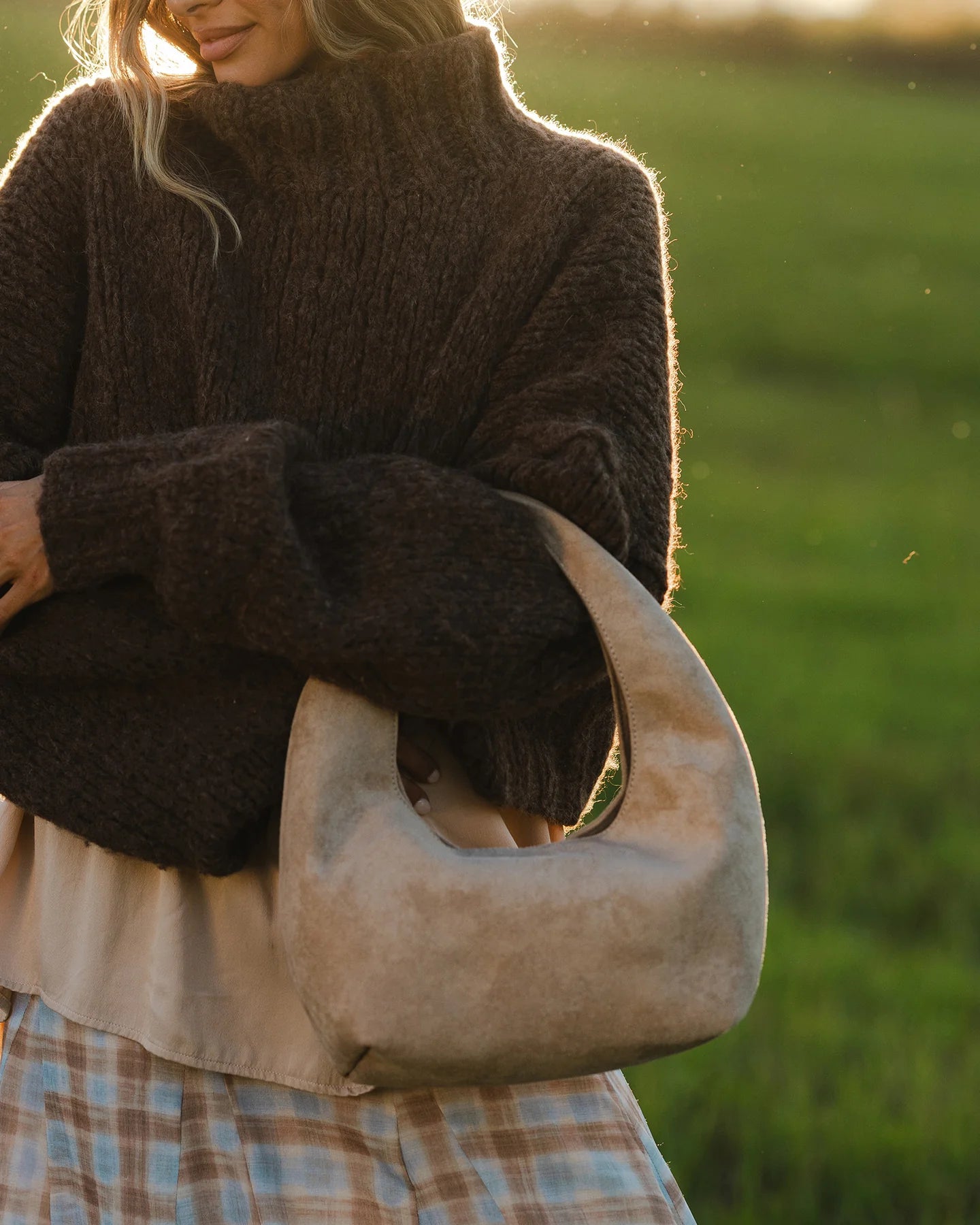 Monaco Suedette Shoulder Bag