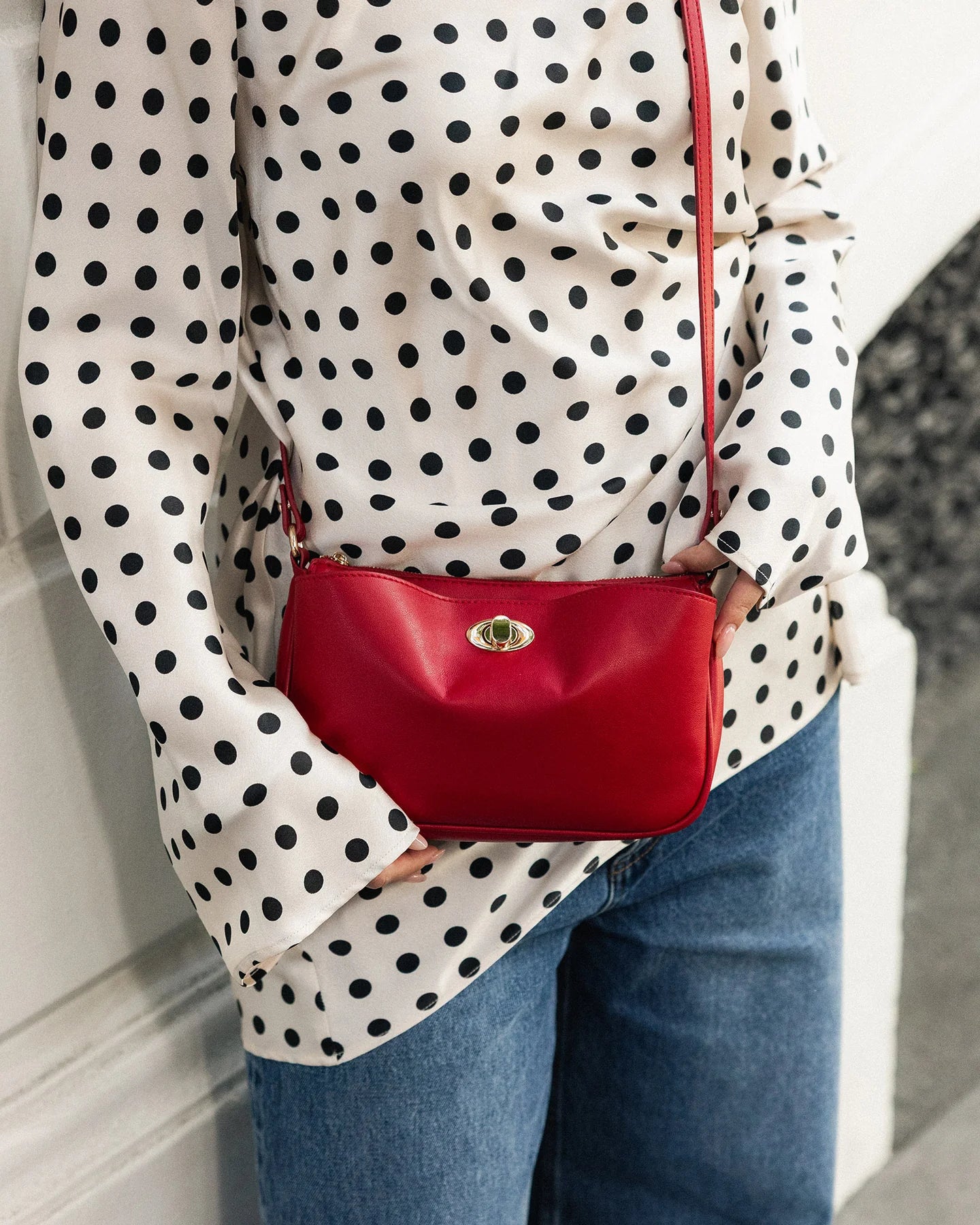 Greta Red Shoulder Bag