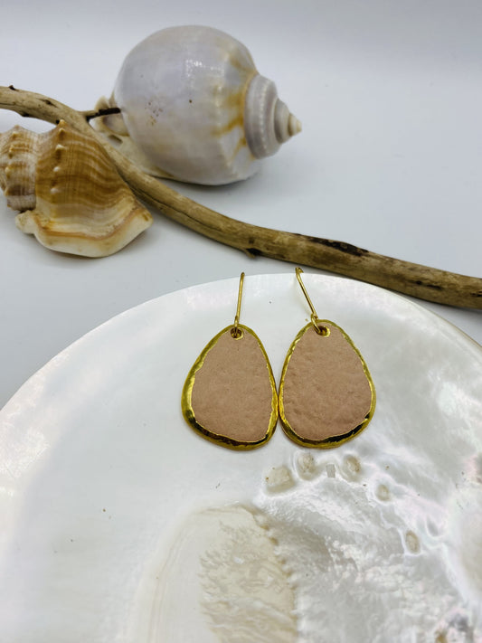 Gold/Pink Ceramic Earrings - 2 colours