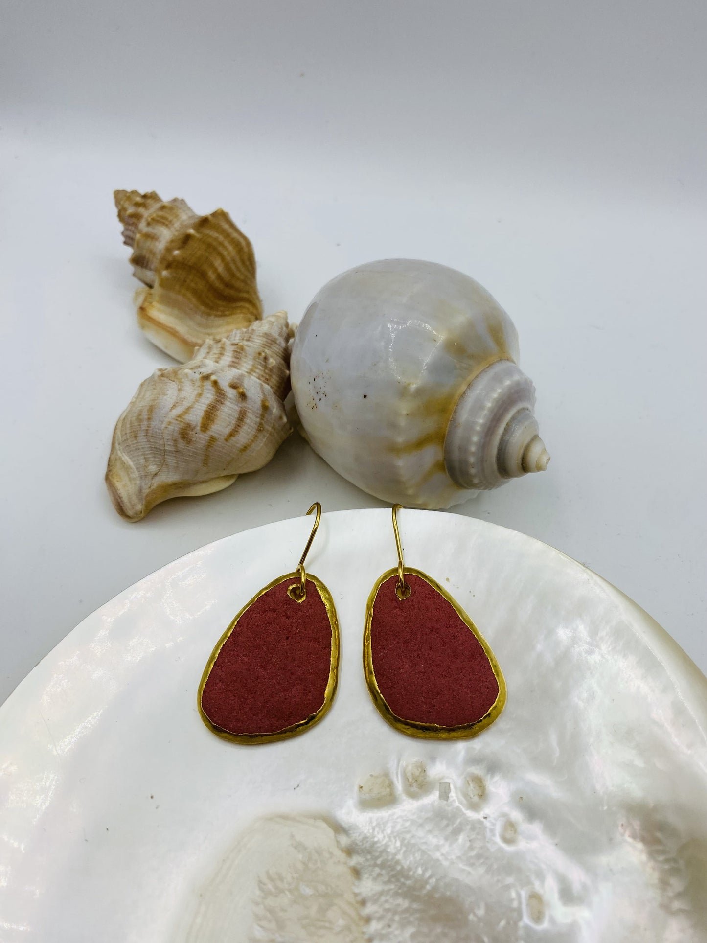 Gold/Pink Ceramic Earrings - 2 colours