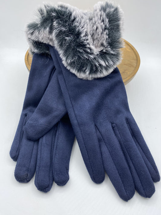 Milly Fur Trim Gloves - 2 colours