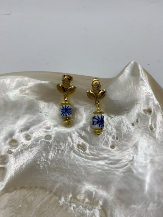 Blue/Gold Earrings