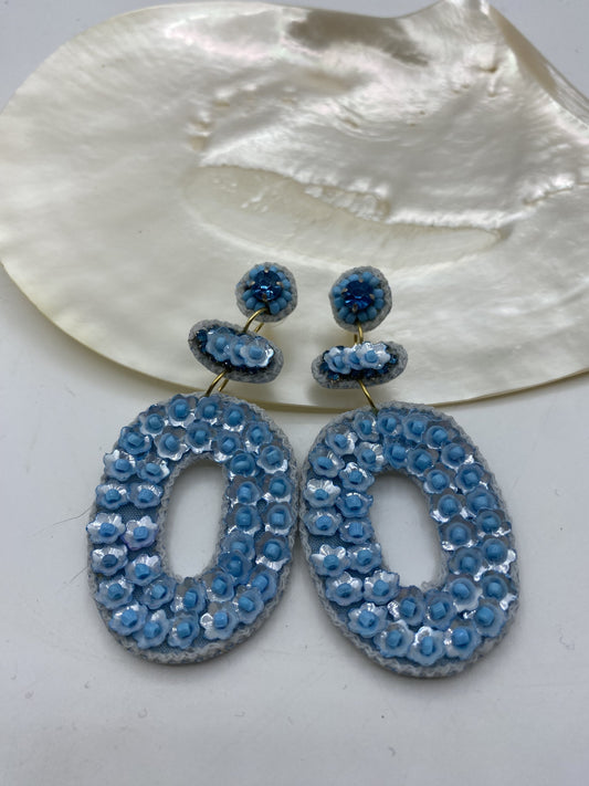 Blue Sequin Earring