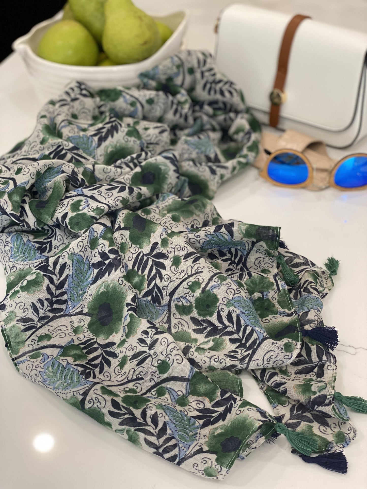 Leanne Green Floral Scarf