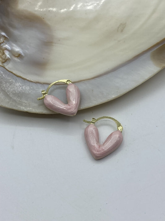 Heart Earrings  Huggies - 2 colours