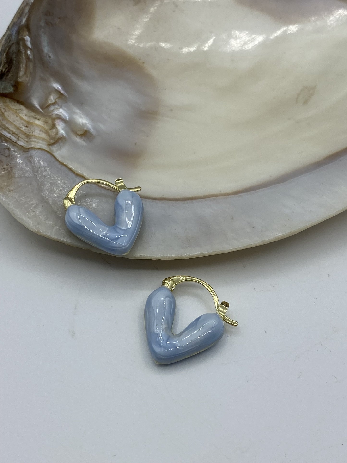 Heart Earrings  Huggies - 2 colours