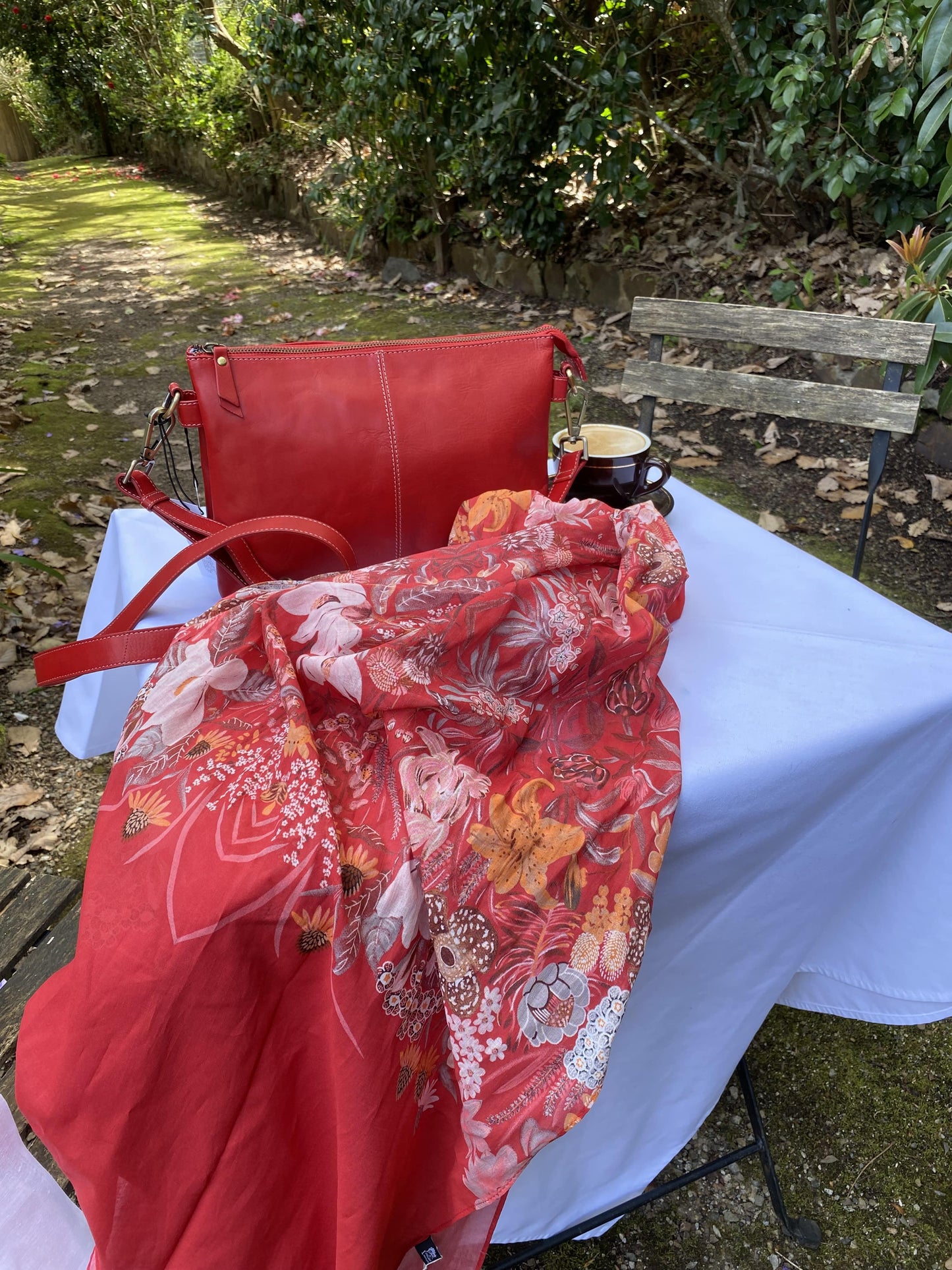 Kristy Red Floral Scarf