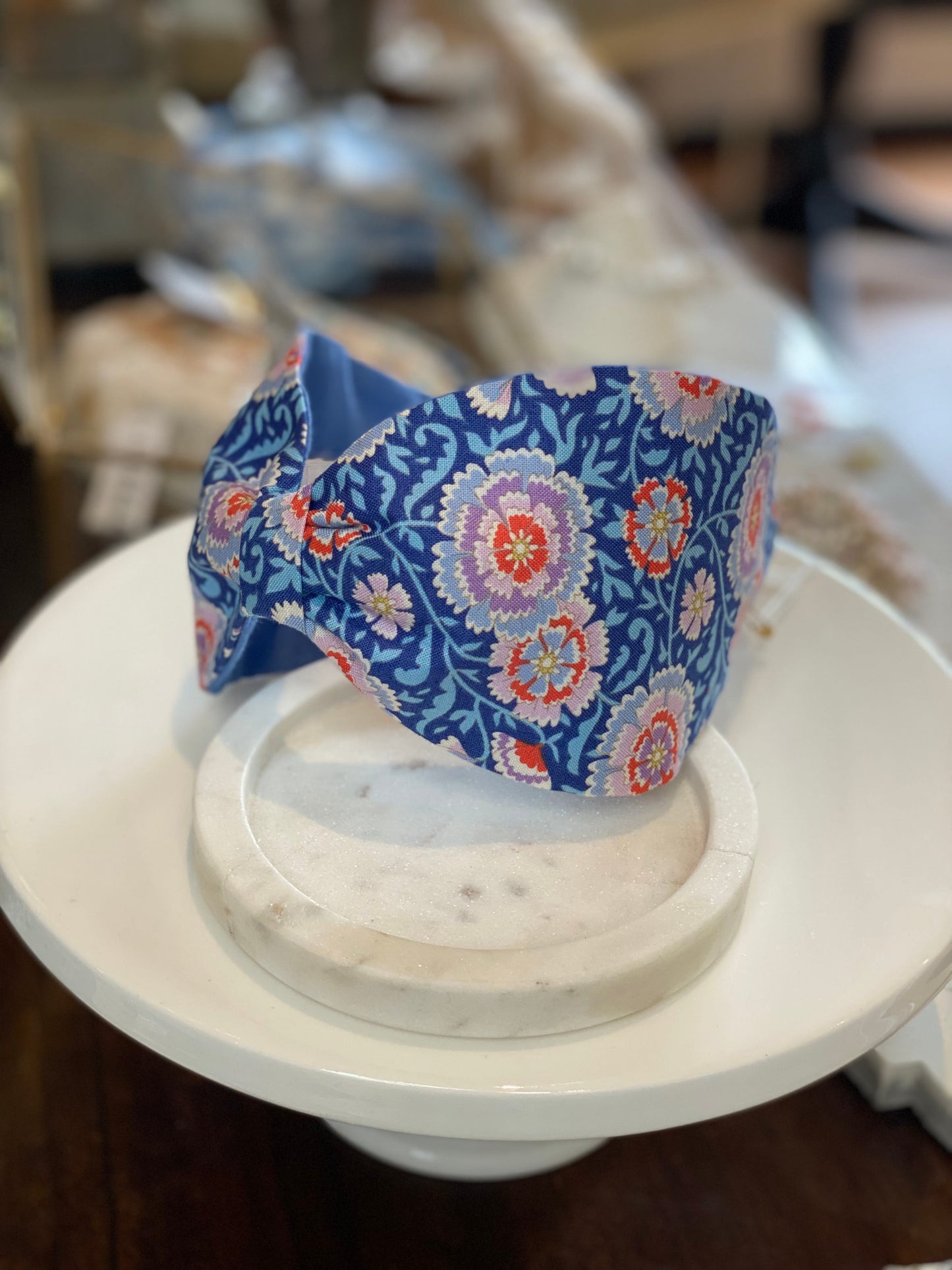 Navy/Red floral headband