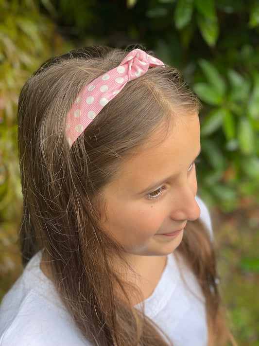 Pink Spotty Headband