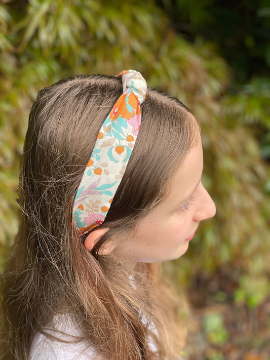 Orange/Blue Floral Headband