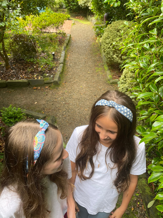 Blue Dotty Headband