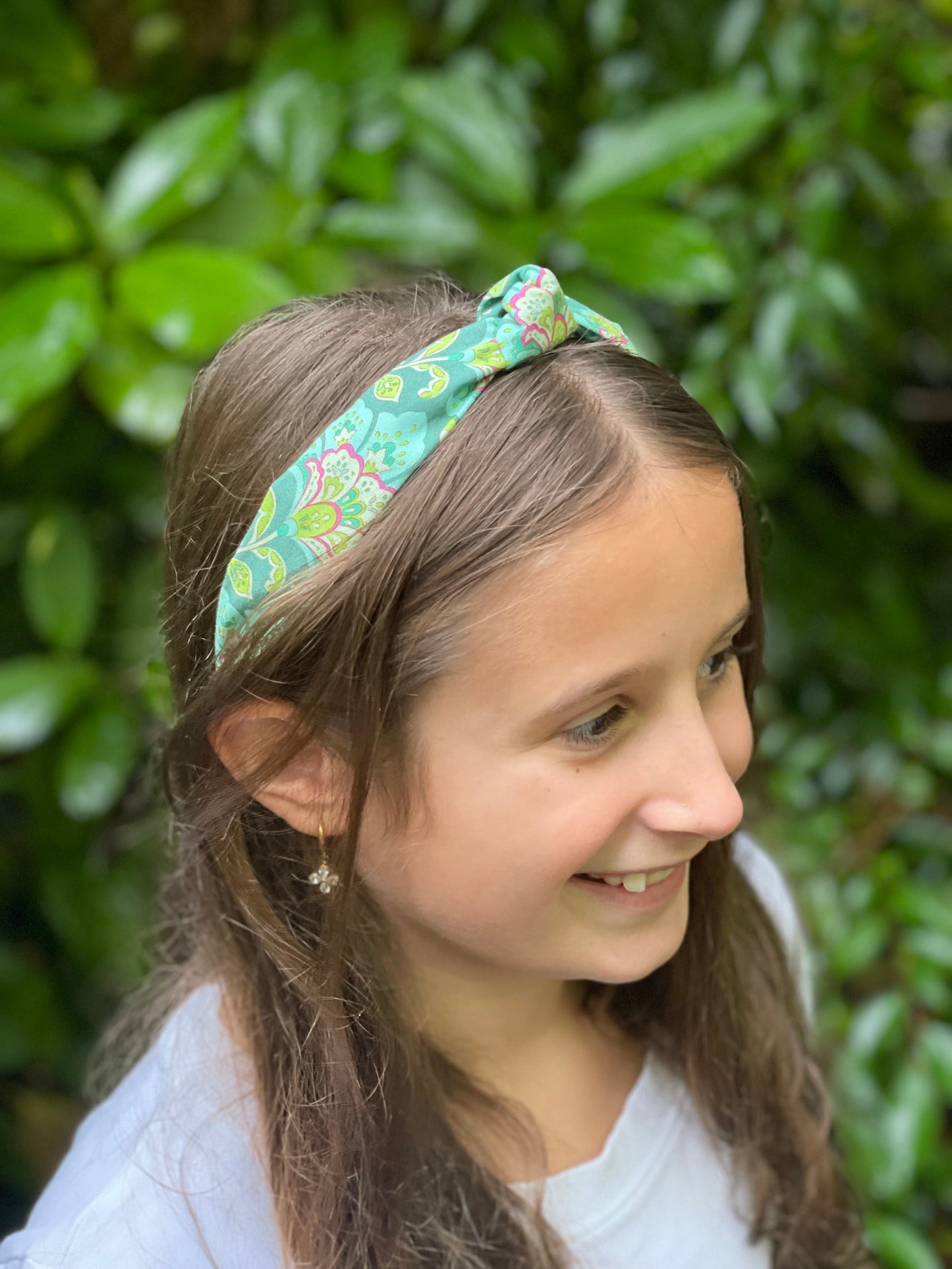 Green/Hot Pink Floral Headband