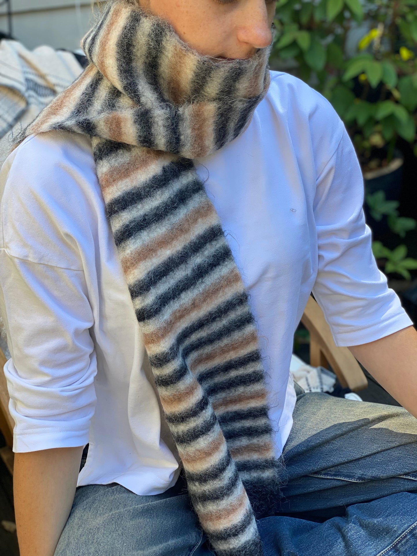 Black/Brown stripe scarf
