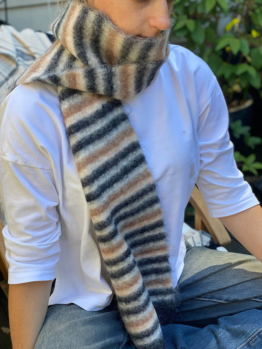 Black/Brown stripe scarf