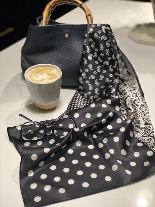 Black Dot/Floral Neckerchief