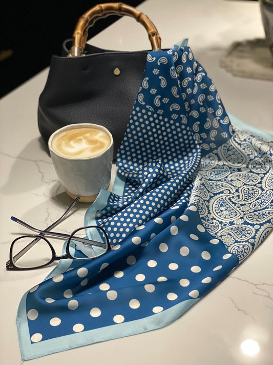 Navy Dot/Floral Neckerchief