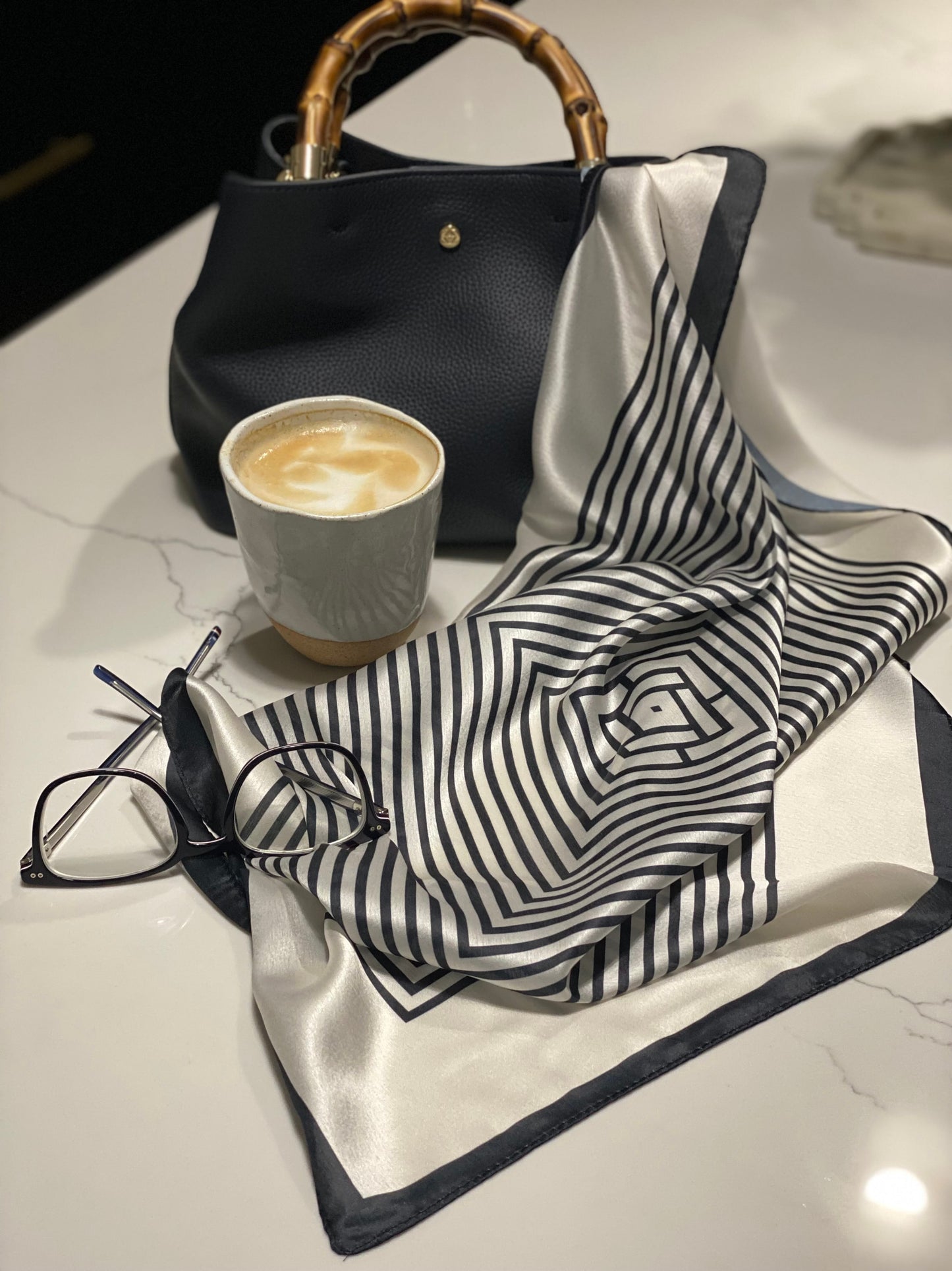 Black/White Striped Neckerchief