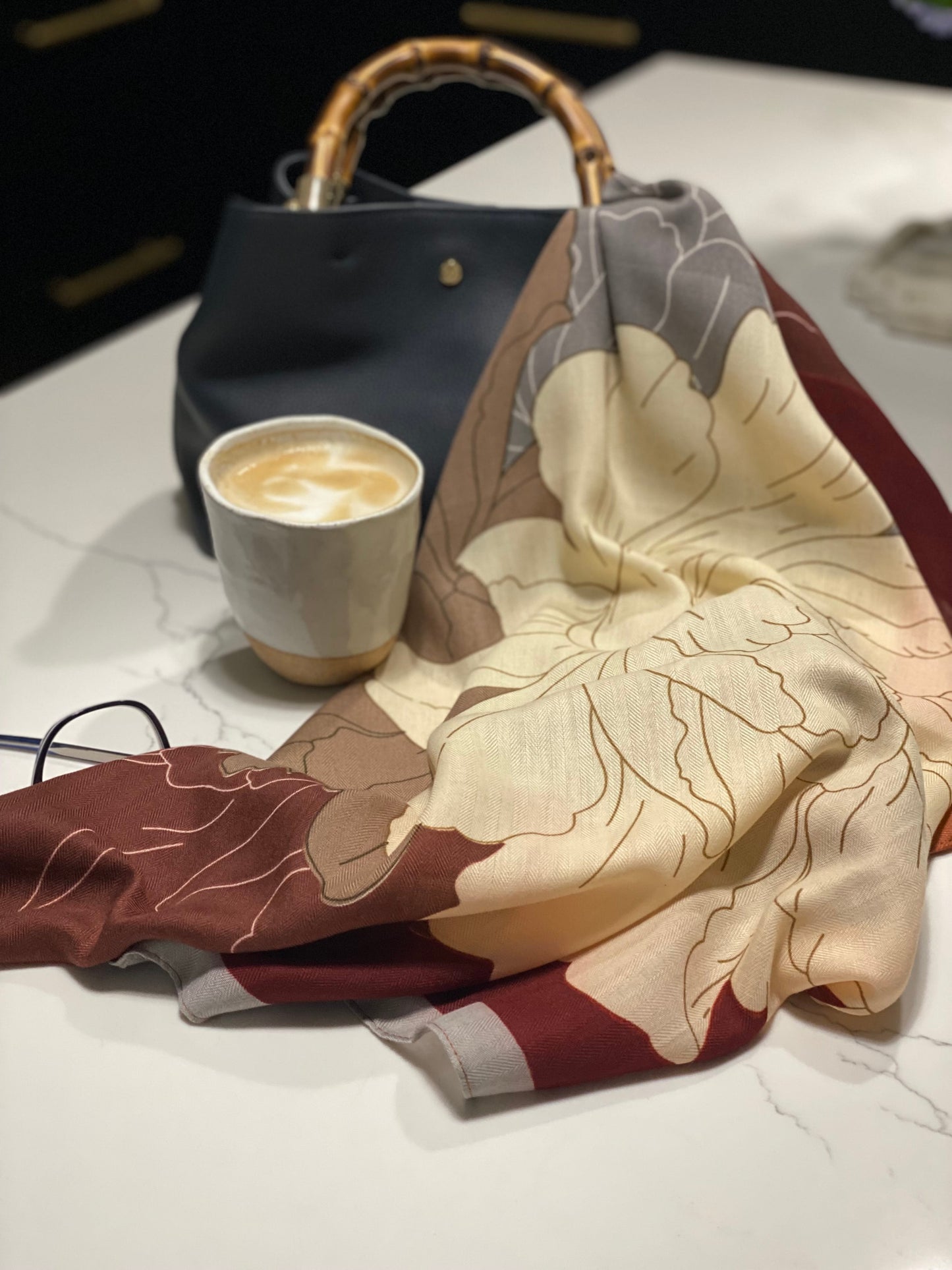Burgundy Floral Scarf