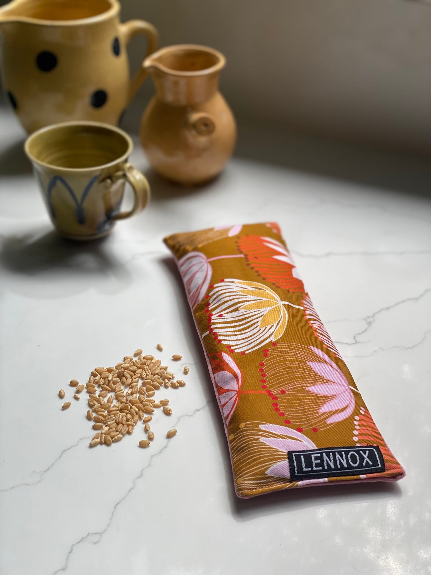 Terracotta Protea Wheat Eye Pillow