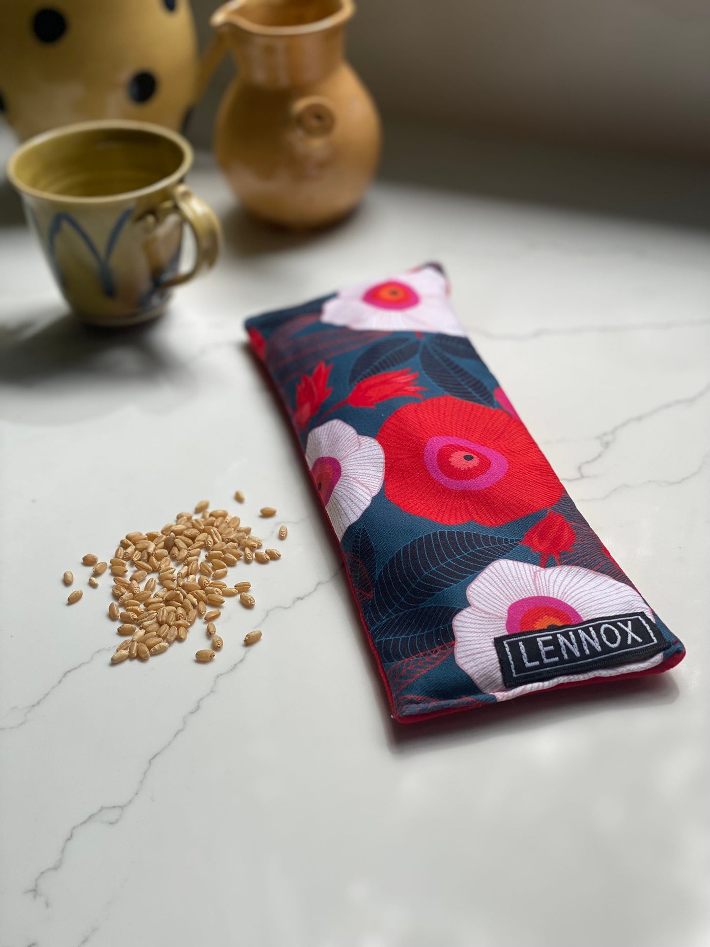 Navy Floral Wheat Eye Pillow
