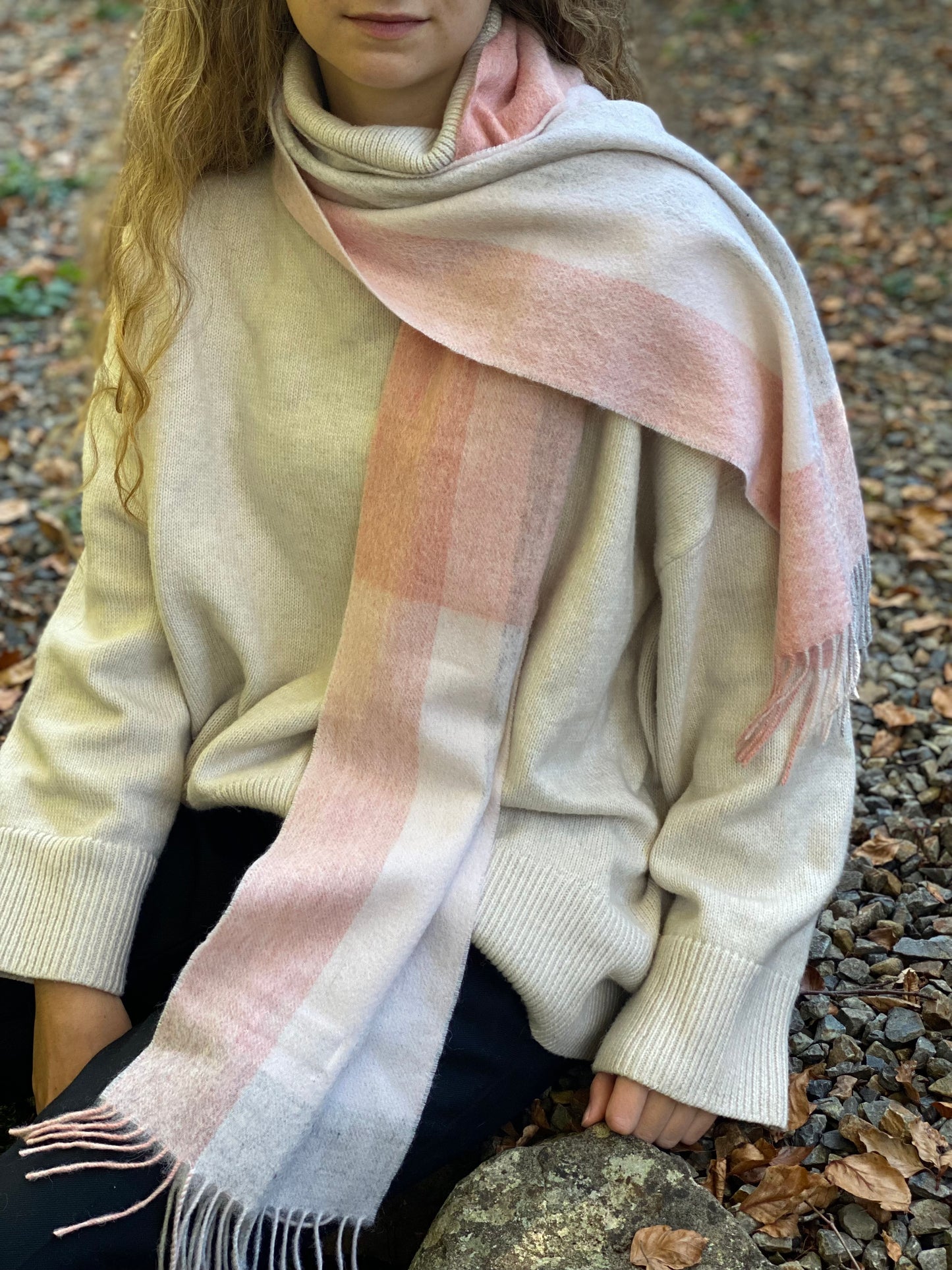 Pink 100% Australian Wool Scarf