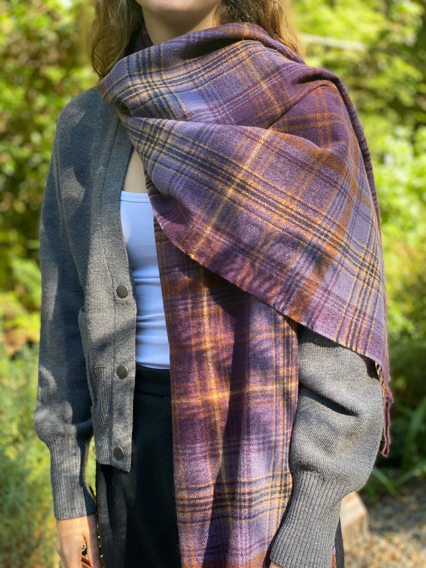 Purple Check Scarf
