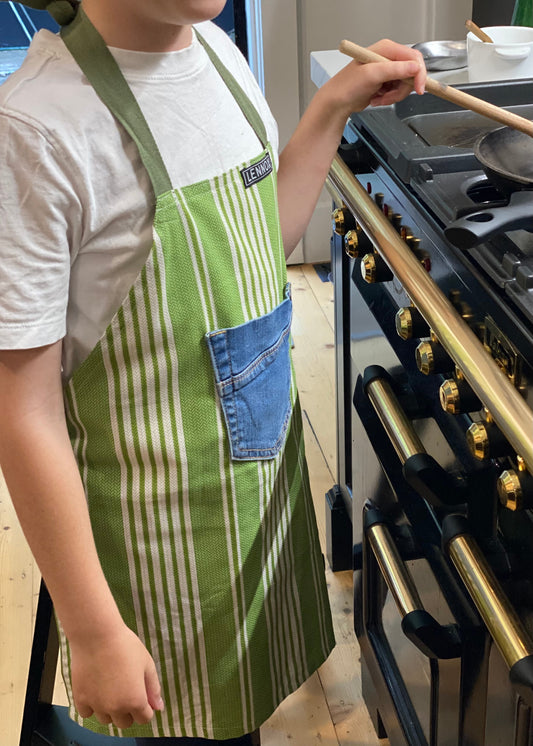 Green Stripe Apron