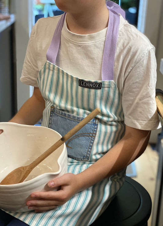 Aqua Stripe Apron